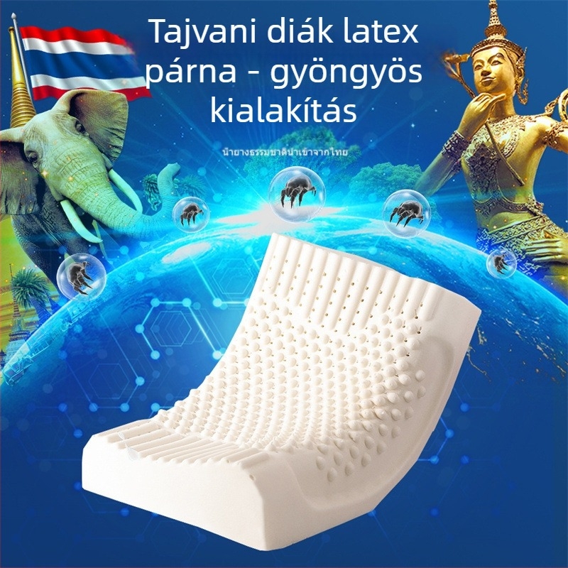 Természetes latexből készült nyakpárna, téglalap alakú nyakpárna, latex tartalom 80–90%, tömeg 1–2 jin, gyermekeknek és felnőtteknek