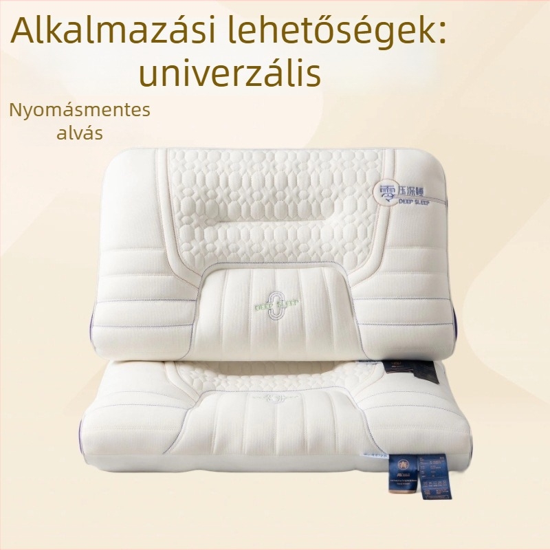 Latex párna kettős töltéssel (felső latex, alsó 100% poliészter) felnőttek számára, téglalap alakú forma, huzat szintetikus rostból