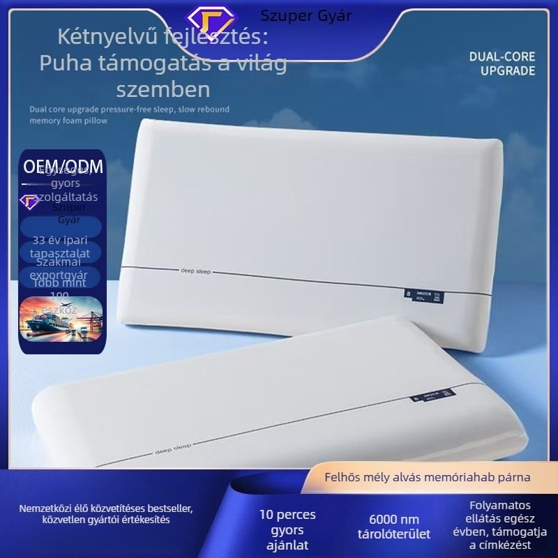 Testreszabott memóriahabos nyakmasszázs párna oldalra fekvőknek, téglalap alakú, 1,1–1,5 kg