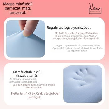 Memóriahabos mély alvás párna nyaki gerinc támogatással, téglalap alakú, magasság 5–10 cm, Ice Silk huzat, egy személyes használatra