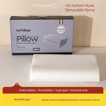 Fejlesztett víz-hullám nyakpárna, Lyocell szövet, szintetikus latex, latex-tartalom legfeljebb 70%, súly 0,5–1,0 kg