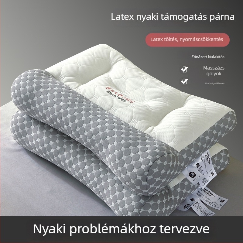Ortopéd latex párna nyaki tractionhöz, téglalap alakú, tömeg 0,5–1,0 kg, latex tartalom ≤70%, huzat a szintetikus rostból