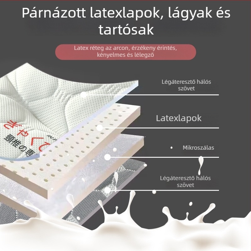 Ortopéd latex párna nyaki tractionhöz, téglalap alakú, tömeg 0,5–1,0 kg, latex tartalom ≤70%, huzat a szintetikus rostból