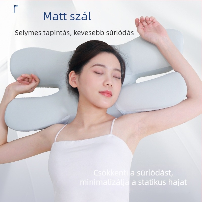 Memóriahabos párna pillangó alakú, Modal borítás, nyaki gerinc védelme, oldalsó alvásra, súly 0,5–1 kg