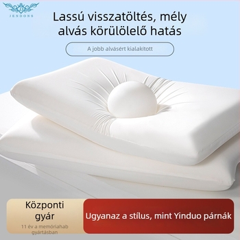 Memóriás habból készült, téglalap alakú nyaki párna kötött huzattal, személyre szabható, mag tömege 1,0–1,5 kg