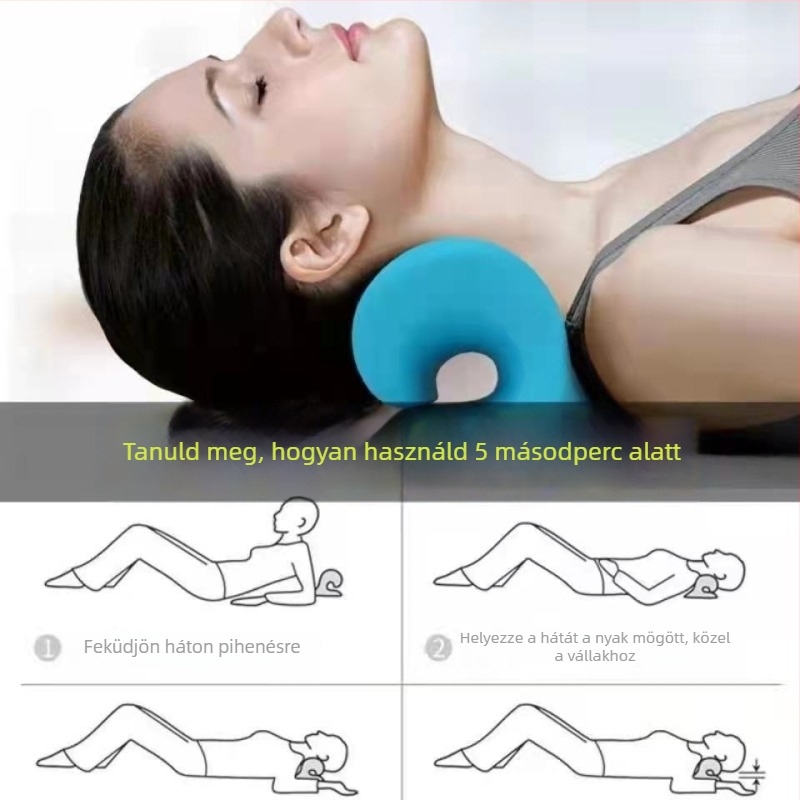 U-alakú nyaki párna görbületi korrekcióhoz és nyaki támaszhoz, 90% latex-tartalmú, gyerekeknek, felnőtteknek és időseknek.