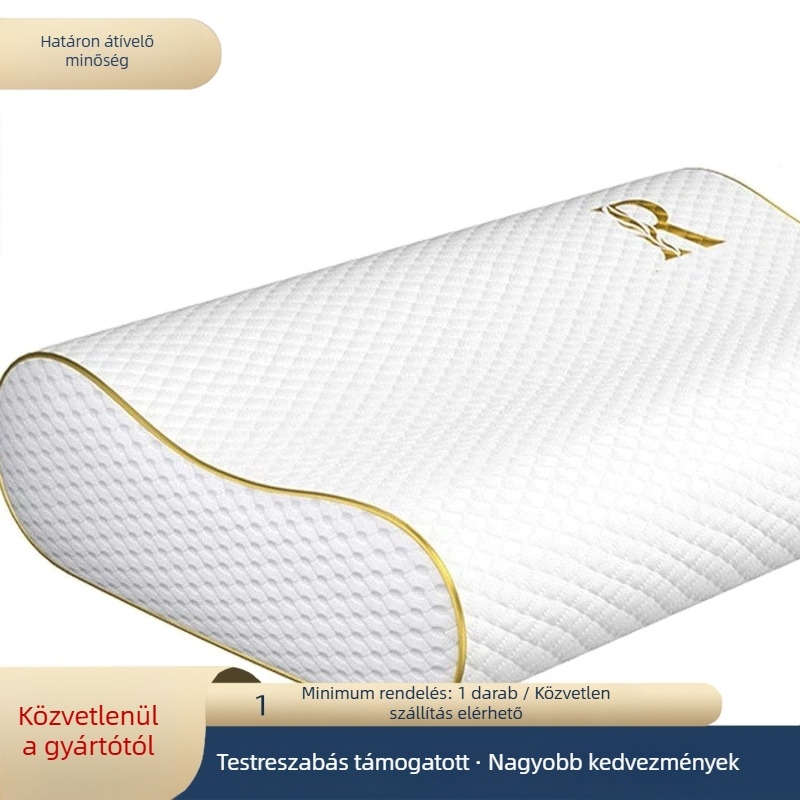 Hullámformájú memóriahabos nyakpárna, lassú visszaállítás, huzat kémiai rostból, súlya 0.5-1 kg, felnőtteknek