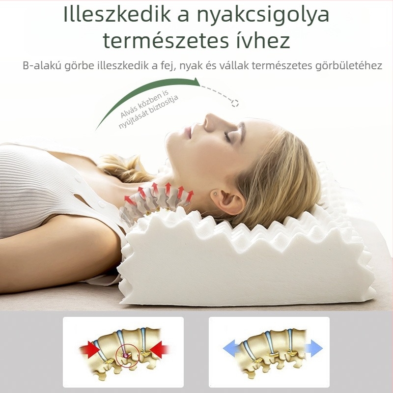 Latex párna a nyaki gerinc támogatására, hullámos alakú, 0,5–1,0 kg, testreszabható