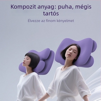 Kétoldalas memóriahabos alvó párna, nyomásmentes, anti-öregedés, kettős érzet, nyakvédelem oldalra alvásnál, téglalap alakú