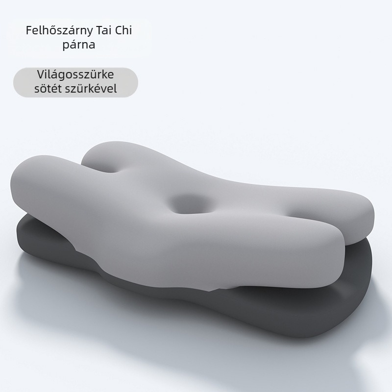 Kétoldalas memóriahabos alvó párna, nyomásmentes, anti-öregedés, kettős érzet, nyakvédelem oldalra alvásnál, téglalap alakú