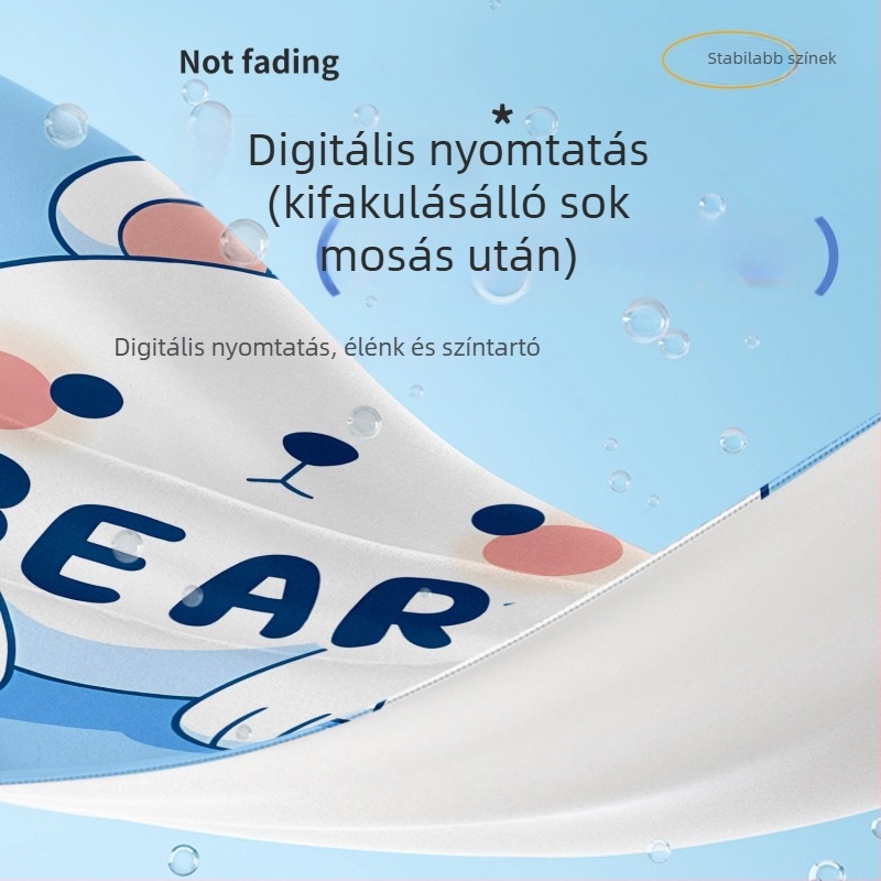 Gyerekeknek gyorsan száradó köpeny-törölköző úszáshoz, dupla oldalas velúr, 200–300 g