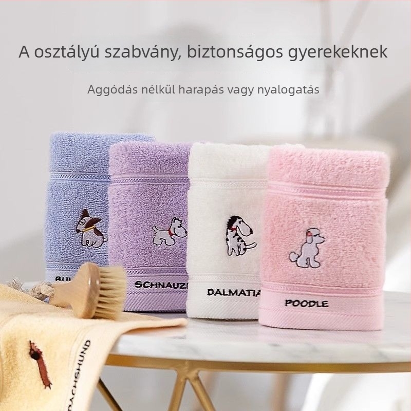 100% pamut gyerek törölköző, 32 szálas fonal, hímzett, jacquard és sík szövés, súly 50 g alatt, testreszabható
