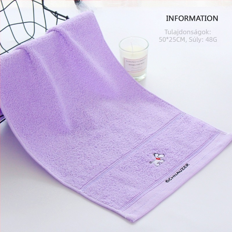 100% pamut gyerek törölköző, 32 szálas fonal, hímzett, jacquard és sík szövés, súly 50 g alatt, testreszabható