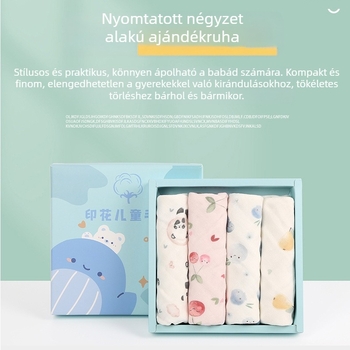 Baba pamut arc törlőkendő készlet ajándék dobozban, 40 db, 110 g