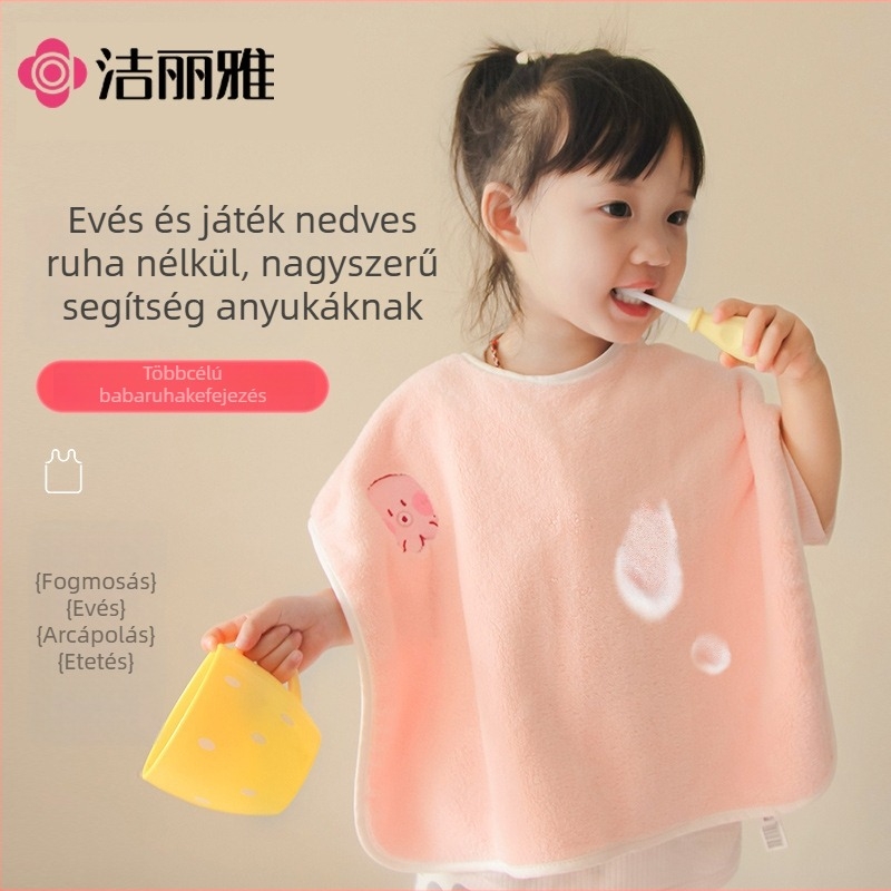 Gyerekeknek készült törölköző korall fleece-ből, nedvszívó, hímzett felület, 50–80 g, A osztályú biztonság