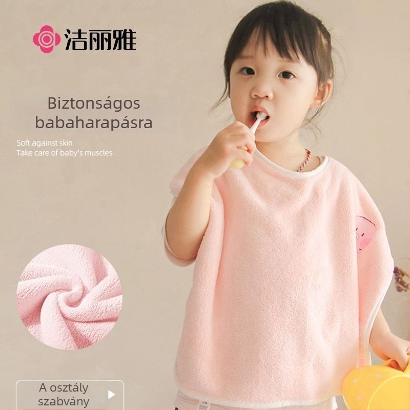 Gyerekeknek készült törölköző korall fleece-ből, nedvszívó, hímzett felület, 50–80 g, A osztályú biztonság