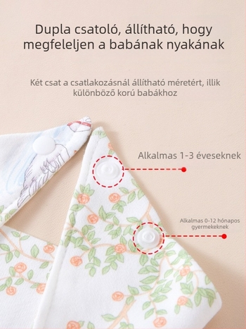 Újszülöttek: kétoldalas pamut háromszög alakú nyálkendő