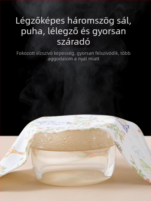 Újszülöttek: kétoldalas pamut háromszög alakú nyálkendő
