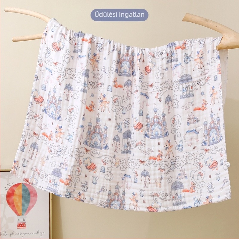 Baba géz fürdető törölköző Cartoon mintával – minden évszak, 300–400 g, 40 szál, nyomtatott