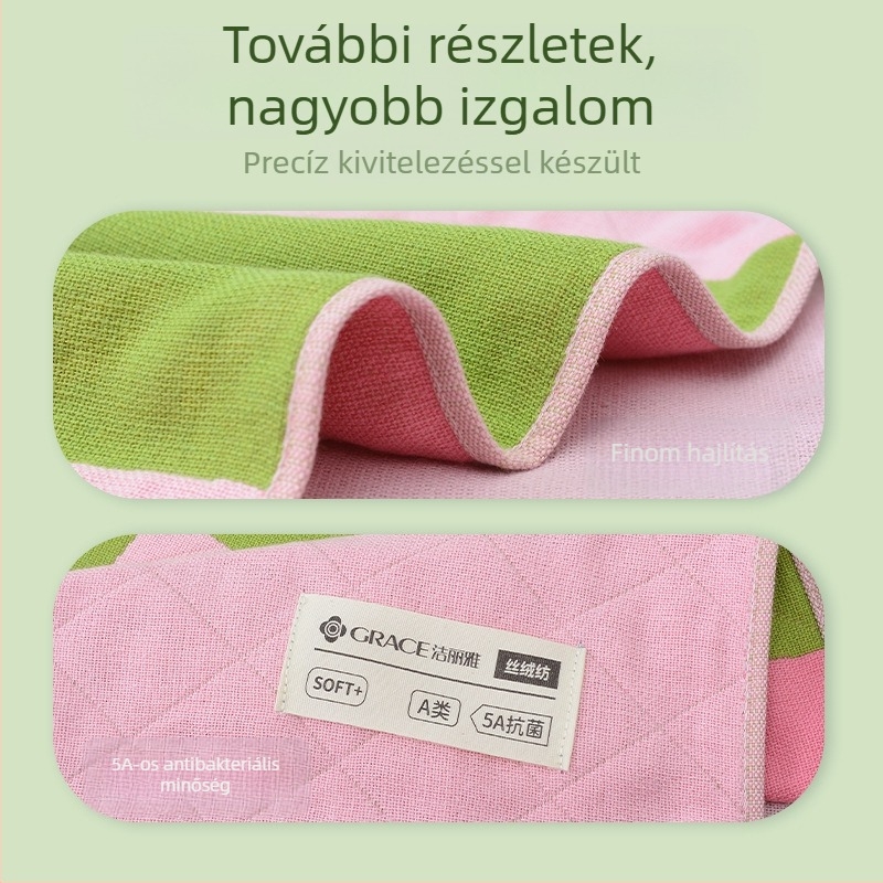 Baba háromréteg géz fürdőlepedő, 50% pamut / 50% viszkóz, 32 szál, felvarrt szélek, 200–300 g