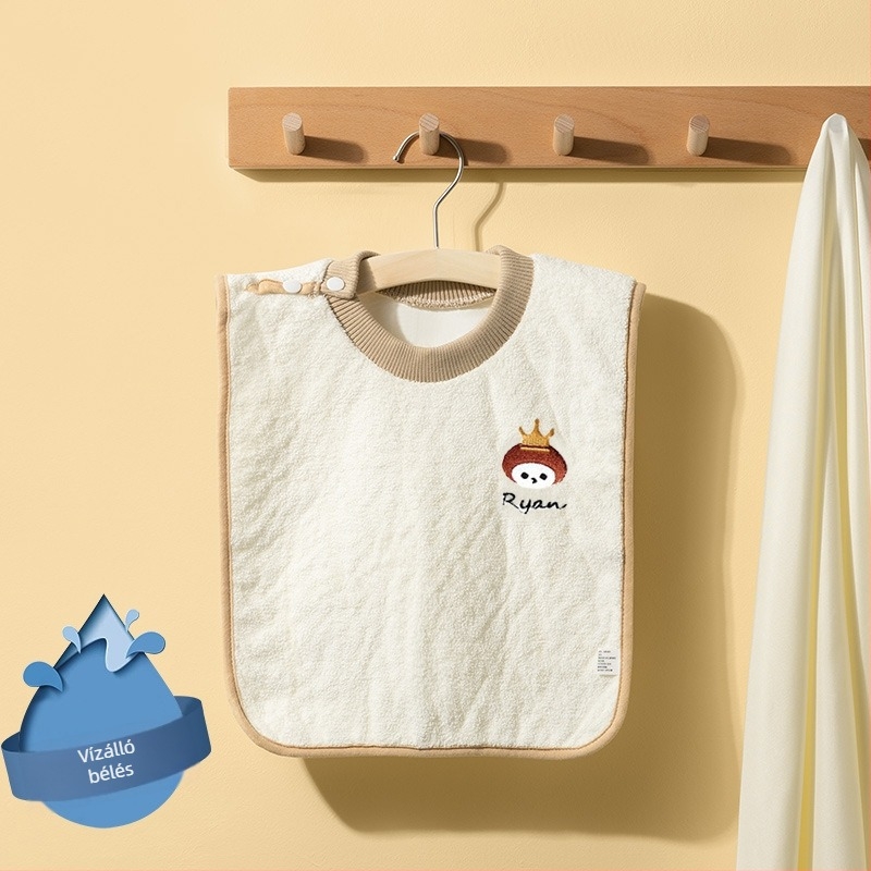 Kangbeibang Gyerekeknek szóló bib - Vízálló arcmosó kendő, multifunkcionális pamut bib a fogmosáshoz és letörléshez, 0–8 éves korig alkalmas, egyszínű vagy rajzolt minta, Biztonsági szint A