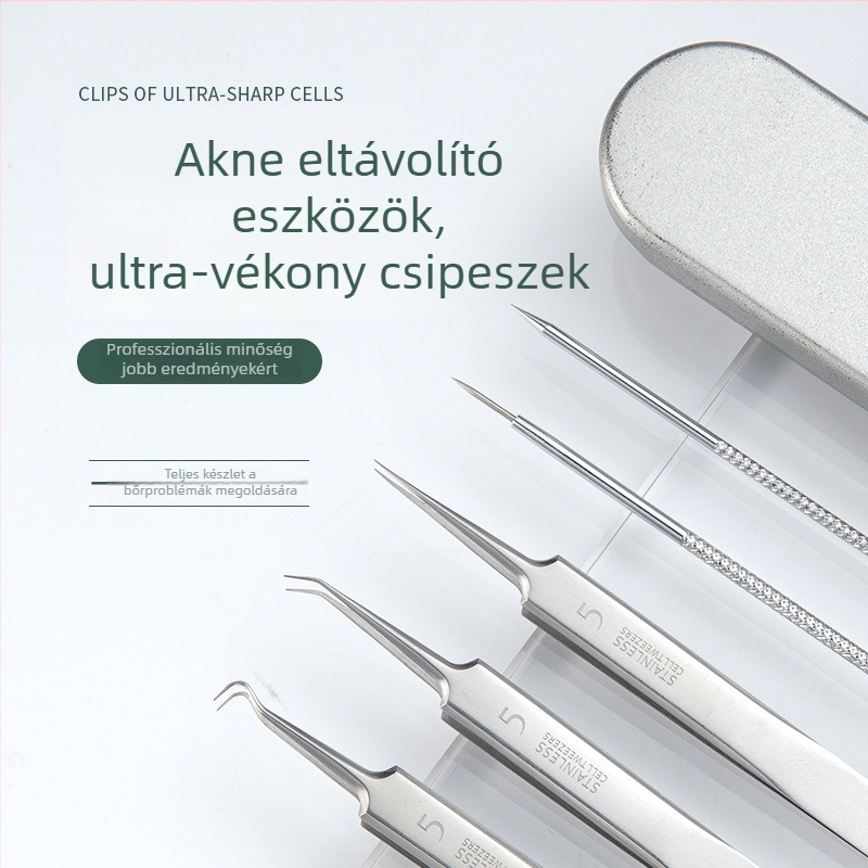 Pattanáseltávolító tű és cella klipsz készlet — rozsdamentes acél, tartós, általános használatra