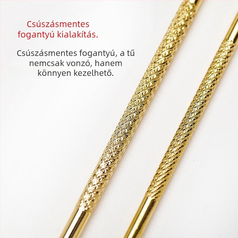 Rozsdamentes acélból készült professzionális mitesszer- és pattanáseltávolító tűkészlet – 2 darab, hosszú és rövid