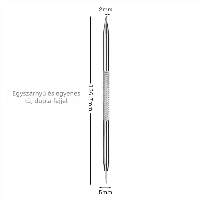 Ívelt horogú akne tű – rozsdamentes acél, kivonóeszköz fekete pöttyök eltávolításához