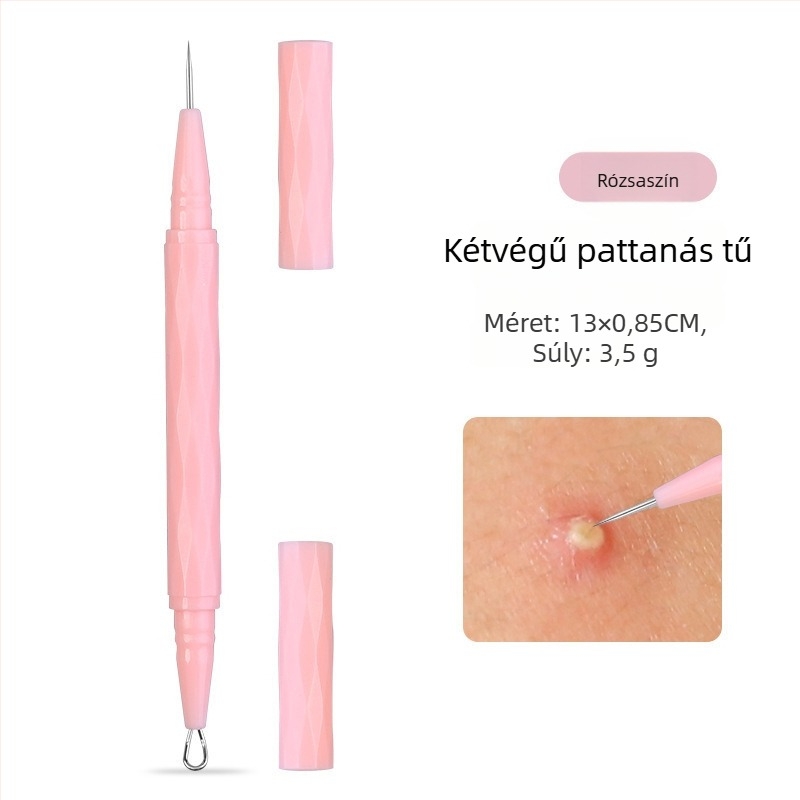 VEEJAGA Rozsdamentes acél pattanáskinyerő eszköz fekete pontok és pattanások eltávolítására