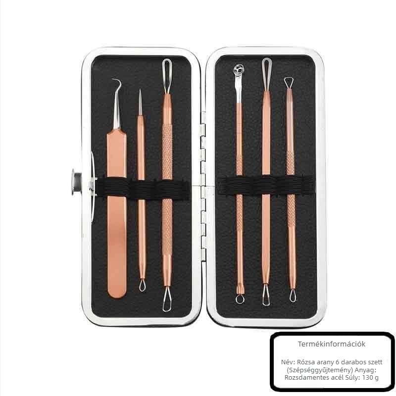 6 darabos rozsdamentes acél akne tűkészlet a fekete fejek eltávolításához