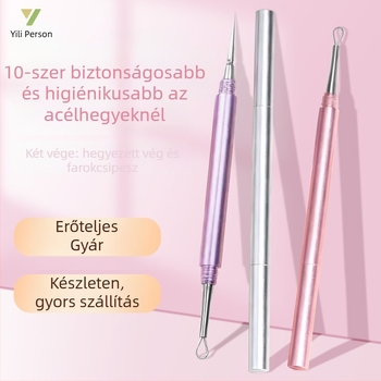 Yiliren Rozsdamentes acél pattanás tű – Orvosi minőség, egyszer használatos, rendkívül precíz a fekete pöttyök és pattanások eltávolításához