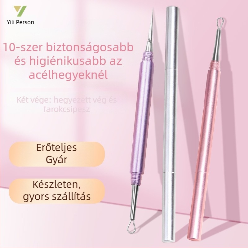 Yiliren Rozsdamentes acél pattanás tű – Orvosi minőség, egyszer használatos, rendkívül precíz a fekete pöttyök és pattanások eltávolításához