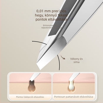 Nilia mitesszer csipesz – magas pontosságú, rozsdamentes acél, biztonságos eszköz szalonhasználatra a pórusok és a szemöldök számára
