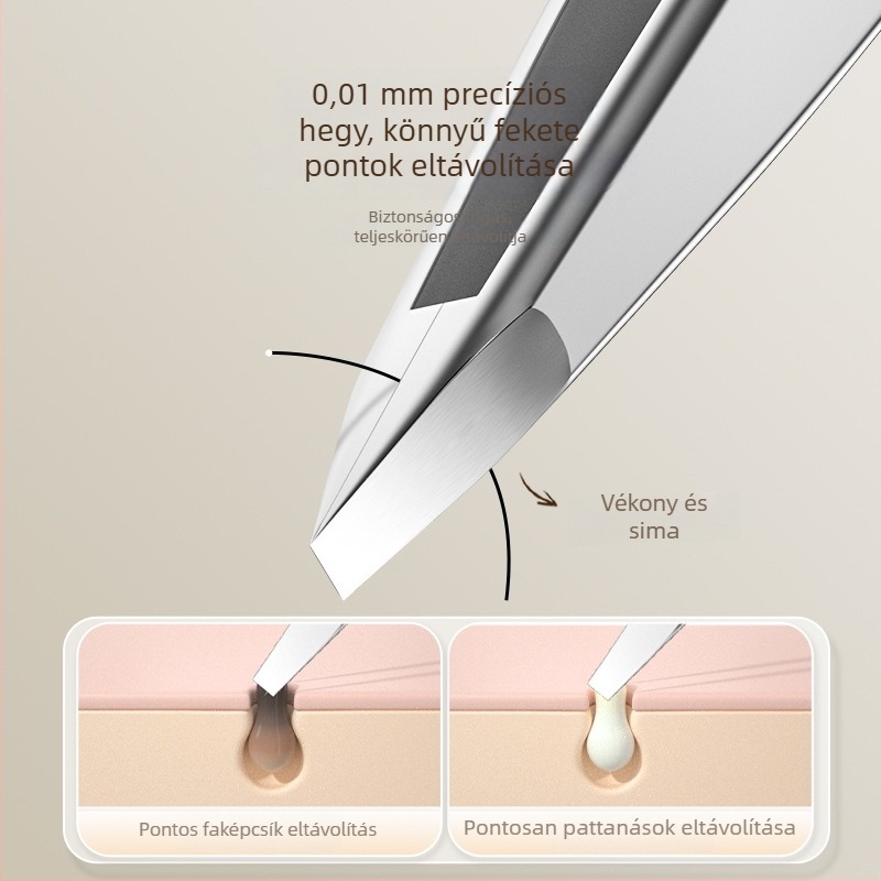 Nilia mitesszer csipesz – magas pontosságú, rozsdamentes acél, biztonságos eszköz szalonhasználatra a pórusok és a szemöldök számára