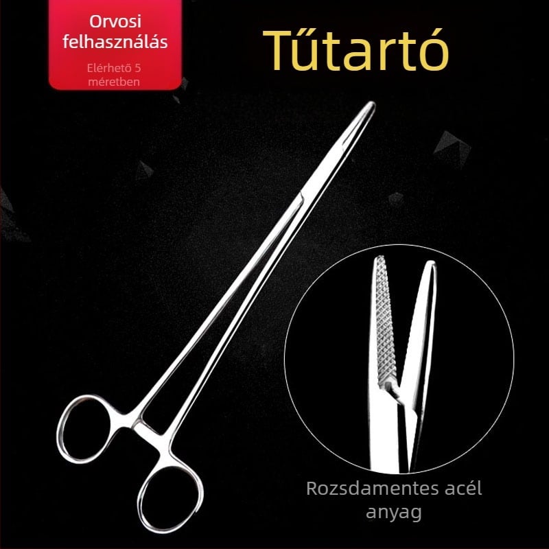 Tűfogó rozsdamentes acélból – újrahasználható, teljes fogazatú harapófogó a varráshoz, csomag 1 db