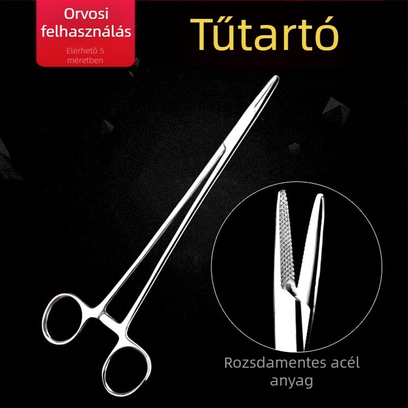 Tűfogó rozsdamentes acélból – újrahasználható, teljes fogazatú harapófogó a varráshoz, csomag 1 db