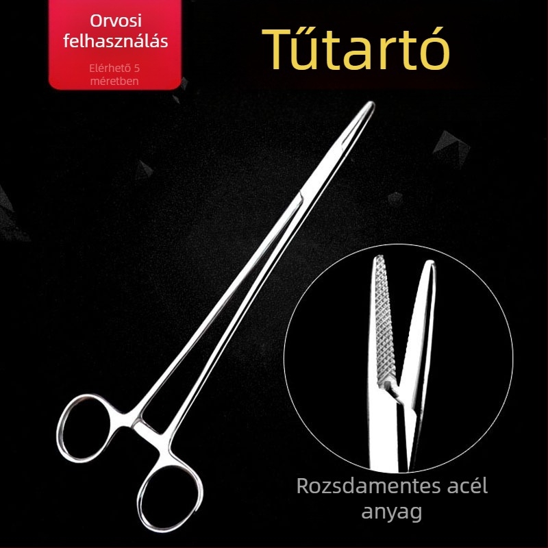 Tűfogó rozsdamentes acélból – újrahasználható, teljes fogazatú harapófogó a varráshoz, csomag 1 db