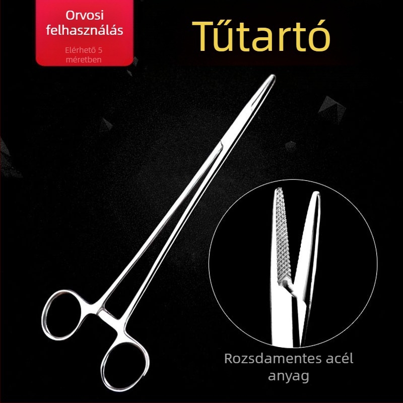 Tűfogó rozsdamentes acélból – újrahasználható, teljes fogazatú harapófogó a varráshoz, csomag 1 db