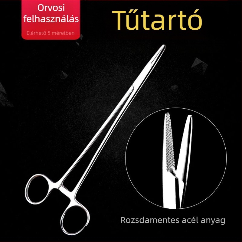 Tűfogó rozsdamentes acélból – újrahasználható, teljes fogazatú harapófogó a varráshoz, csomag 1 db