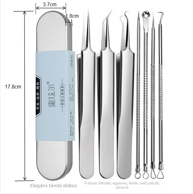 Mirar akne eszközök készlet rozsdamentes acélból, otthoni használatra, 5 éves élettartam