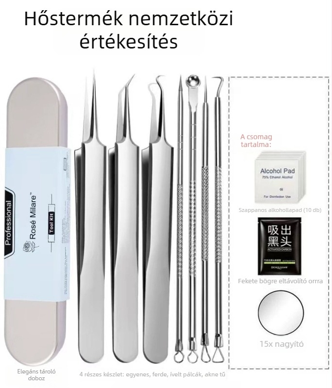 Mirar akne eszközök készlet rozsdamentes acélból, otthoni használatra, 5 éves élettartam