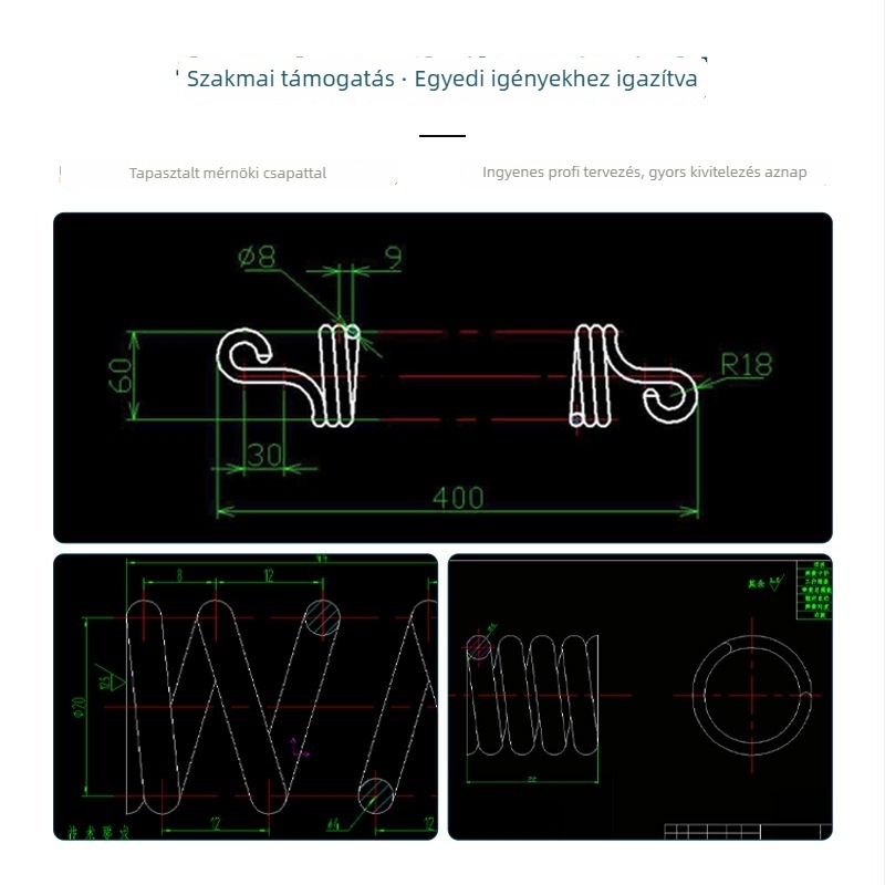 304 rozsdamentes acél kompressziós rugó bútorokhoz és mechanikai és elektronikai hardverhez — Jieqiao