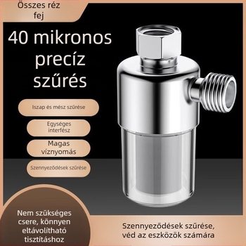 Elektros vízmelegítő előszűrő réz szűrőelemmel, falra szerelhető bemeneti vízszűrő, vízkő elleni védelem (Engedély Zhejiang 2022. szám 0020; Funkció: Víznyomás növelése)
