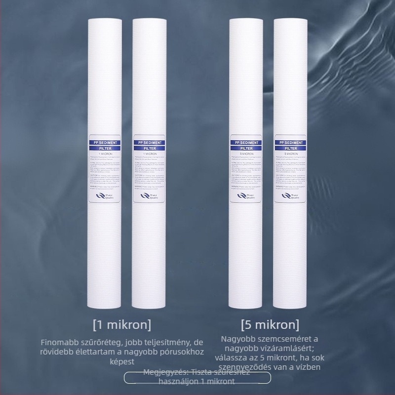 Víztisztító szűrőelem – polipropilén, PP gyapot szűrő, elülső szerelés, 500 L/óra