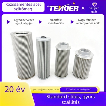 Rozsdamentes acélból készült huzalhálós hajtogatott szűrőelem ipari vegyipar és hidraulikus olaj szűrésére; lúg- és saválló, korrózióálló, magas hőmérséklet-tűrő.