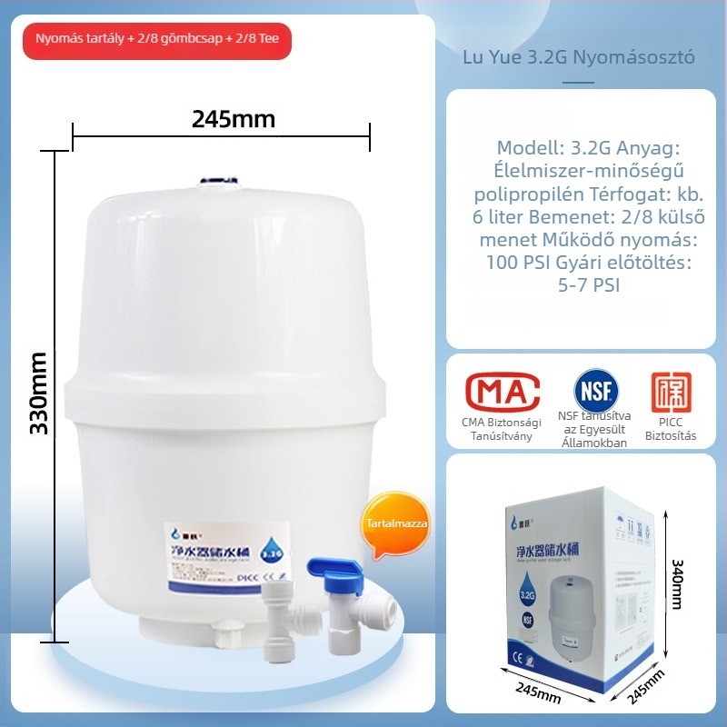 Víztisztító szűrőelemmel, Lu Yue, modell 3.2G6G, közvetlen ivóvíz adagoló