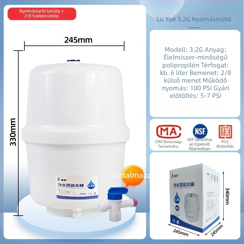 Víztisztító szűrőelemmel, Lu Yue, modell 3.2G6G, közvetlen ivóvíz adagoló