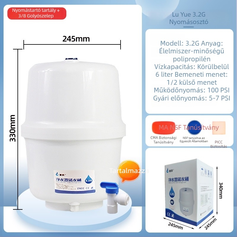 Víztisztító szűrőelemmel, Lu Yue, modell 3.2G6G, közvetlen ivóvíz adagoló