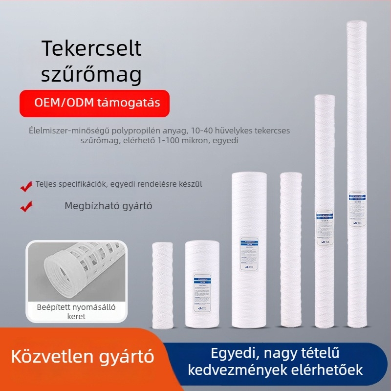 Dróttekercses szűrőelem vízszűrésre, elektroplating iparban, szűrési pontosság 1-100