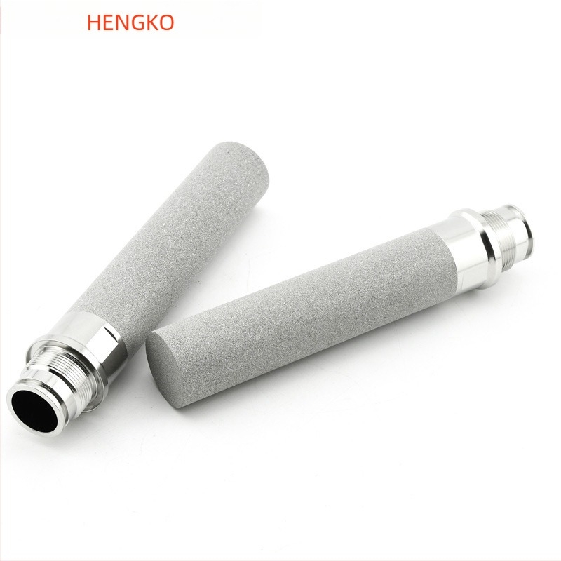 316L rozsdamentes acél, menetes szűrőelem, por-szinterezett, magas hőmérséklet, mikronos precizitás, 98%-os adszorpció, porozitás 35–45%